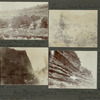 Tom Livingstone's Ranch near Frank's farm in Guadaloupe Mts., N.M.; Capt. Shattuck's ranch, top of Guadaloupe; Dark Cañon. New Mexican pebbles, stream runs four miles and then sinks into the earth (over); Guadaloupe Mts., New Mexico, typical rock formation, lime and sandstone bluff near Frank's house on ranch; See same on opposite page.