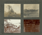 Shore residence near lighthouse on the Gulf of Mexico near Tampico. Coconut palms, etc., cars; Suburbs of Tampico, about six miles from the Gulf of Mexico. At a R.R. station (?) on Tampico branch of Mexican Central (?), palms, enclosed huts; Thatch roof, store! Near station Mexican Central R.R., the ladies; Pond in park.