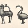 Bronzefigur (Ente); Bronzefigur (Reh?).