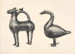 Bronzefigur (Ente); Bronzefigur (Reh?).