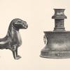 Bronzeleuchter; Bronzefigur (Löwe).