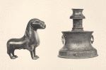 Bronzeleuchter; Bronzefigur (Löwe).