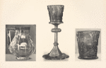 Glasbecher; Glasbecher auf Metallfuß; Kristallkanne.