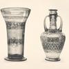Glasflasche; Glaspokal.