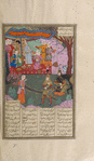 Bîzhan followed by his companion Gurgîn talks with Manîzha's nurse.