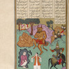 Garsîvaz leads Manîzha next to the pit where Bîzhan is imprisoned.