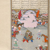 The meeting of Rustam and Isfandiyâr.