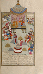 Iskandar receives tribute from the Khâqân of Chîn.