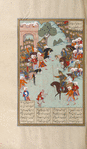 Suhrâb before the White Castle, his army behind him.