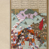 The young Siyâvush, son of Kay Kâ'ûs, on his way from Zâbulistân to his father's court with his army is showered with gold and ambergris by the people.