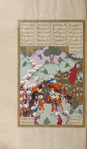 The young Siyâvush, son of Kay Kâ'ûs, on his way from Zâbulistân to his father's court with his army is showered with gold and ambergris by the people.