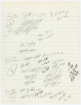 Handwritten cue sheets