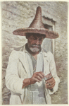 An Opal Vendor.  A common Mexican Type.