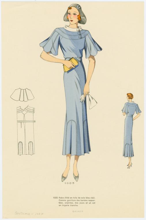 Robe d'été en toile de soie bleu clair. - NYPL Digital Collections