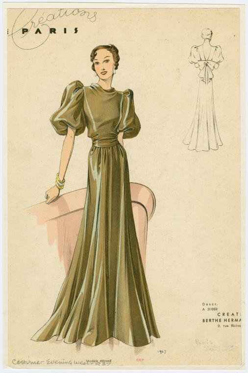 Woman in evening gown. - NYPL Digital Collections
