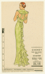 Back view of green evening dress.