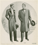 Two men in formal dress conversing.