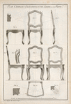 Plan coupes elévations d'une chaise a la reine.