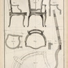 Plans coupe et elévations d'un fauteuil en cabriolet.