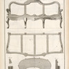 Plan et elévations d'un canapé.