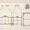 Plan coupes et elévations d'un lit a la polonoise avec ses développements.