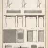 Elévations d'un galet, et d'une table a quadrille avec ses développements.