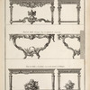 Elévations de differents pieds de tables ornée.