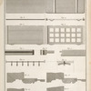 Diverses sortes de tablettes et de profils propres aux armoires.