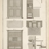 Plans coupes et elévations d'un sécretaire en forme d'armoire.