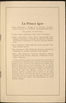 Program for the appearance of Diaghilev's Ballets Russes at Harmanus Bleecker Hall, Albany, February 10, 1916