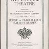 Program for the appearance of Diaghilev's Ballets Russes at the Lyceum Theatre, Detroit, Michigan