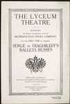 Program for the appearance of Diaghilev's Ballets Russes at the Lyceum Theatre, Detroit, Michigan