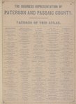 The Business Representation of Paterson and Passaic County. Patrons of this Atlas.