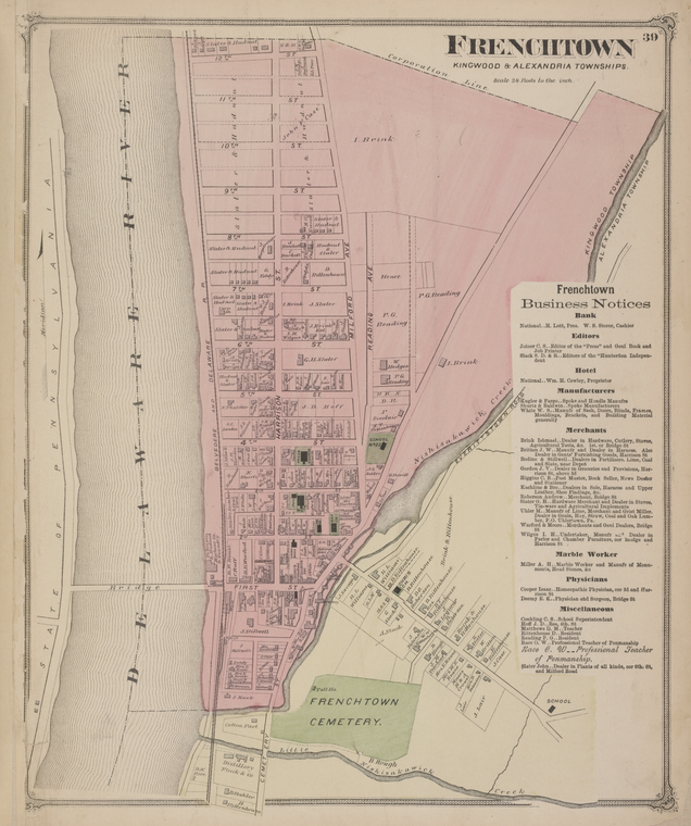 Frenchtown [Village]; Frenchtown Business Notices. NYPL Digital