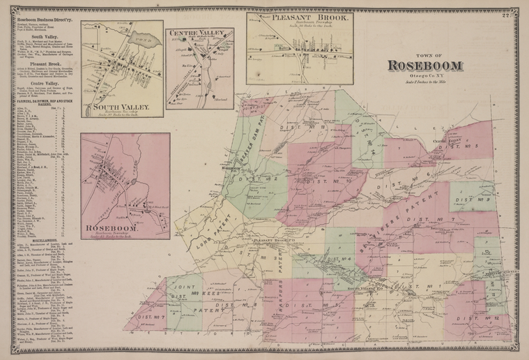 Roseboom Business Directory. ; South Valley. [Village]; Roseboom