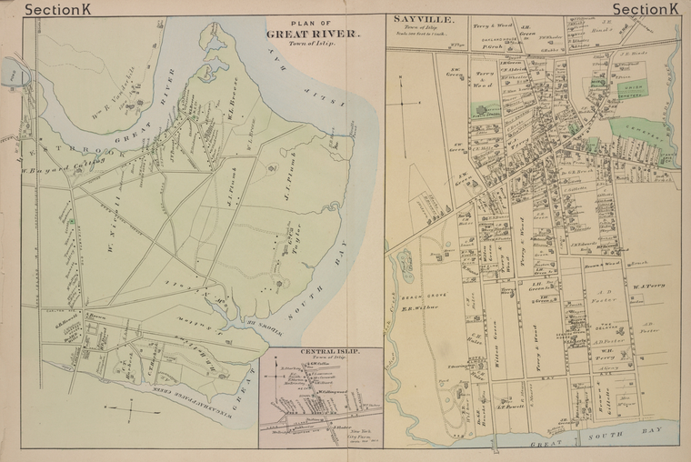 Plan of Great River. [Township]; Central Islip [Village]; Sayville