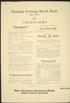 Program for the appearance of Diaghilev's Ballets Russes at the Shubert Murat Theatre, March 9-11, 1916