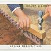 Laying edging tiles.