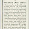 Trimming lawn edges.