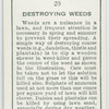 Destroying weeds.