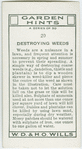 Destroying weeds.