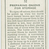 Preparing onions for storage.