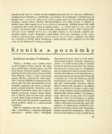 Kronika a poznámky.