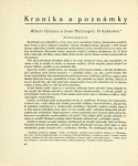 Kronika a poznámky.