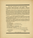 Věcná soutěž na novostavbu českého Národního divadla v Brně.