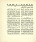 Kronika a poznámky.