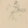 The little nude model resting