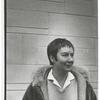 Portrait with fur coat and wall
