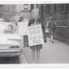 Renée Vera Cafiero picketing