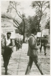 Ernestine Eckstein and unknown gentleman in picket line